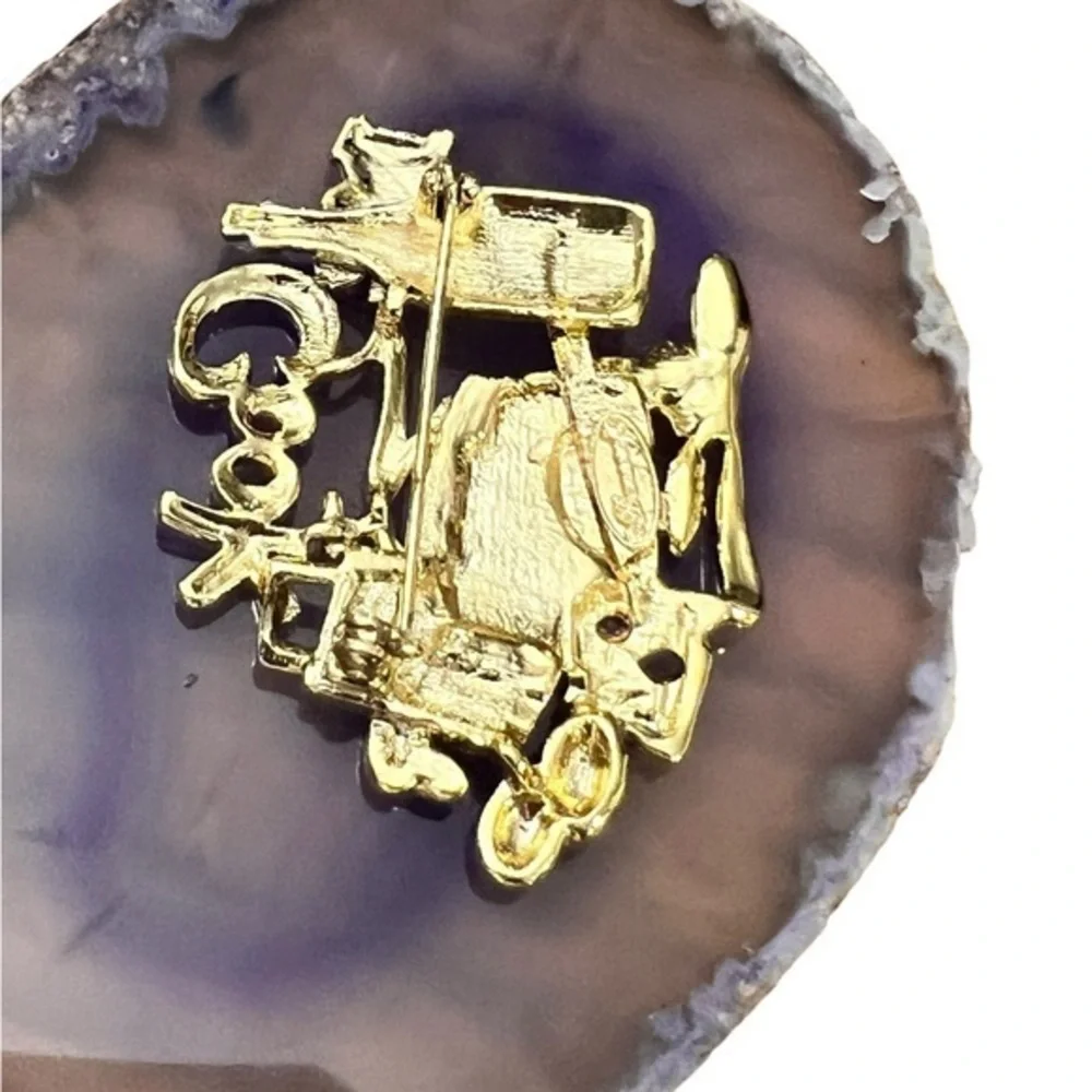 Vintage Danecraft Brooch Pin I Love 2  Cook Gold‎ Tone Chef Gift